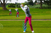 playing out of thick rough on the golf course