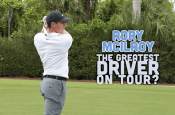 Rory McIlroy PGA golf professional wearing Adidas and Taylormade driving the golf ball